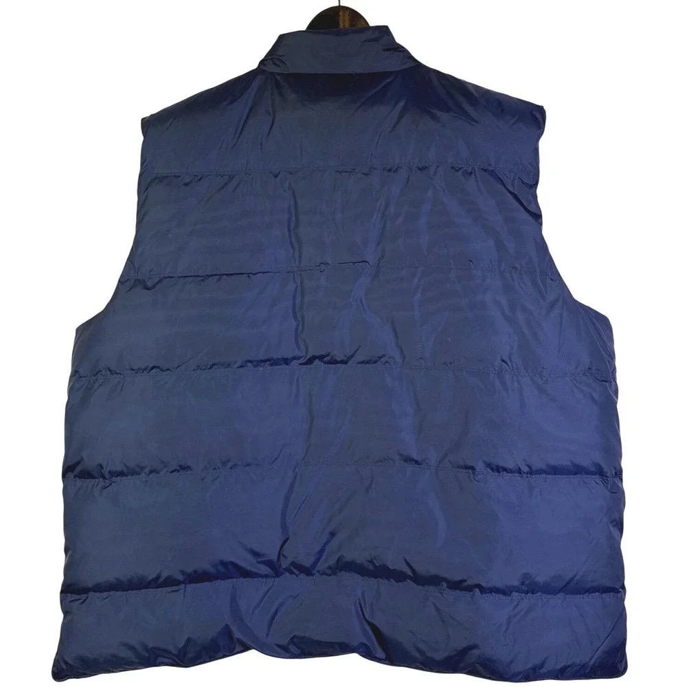 Orvis Classic Collection‎ Navy Blue Puffer Vest Orange Lining Mens XXL Puffy Zip